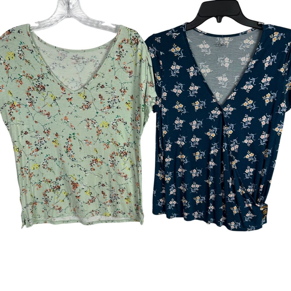 Ann Taylor LOFT Outlet Women's Top LOT of 2 Size S & PS Small Floral Print